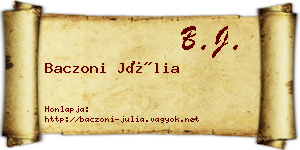 Baczoni Júlia névjegykártya