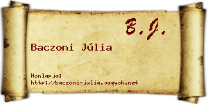 Baczoni Júlia névjegykártya